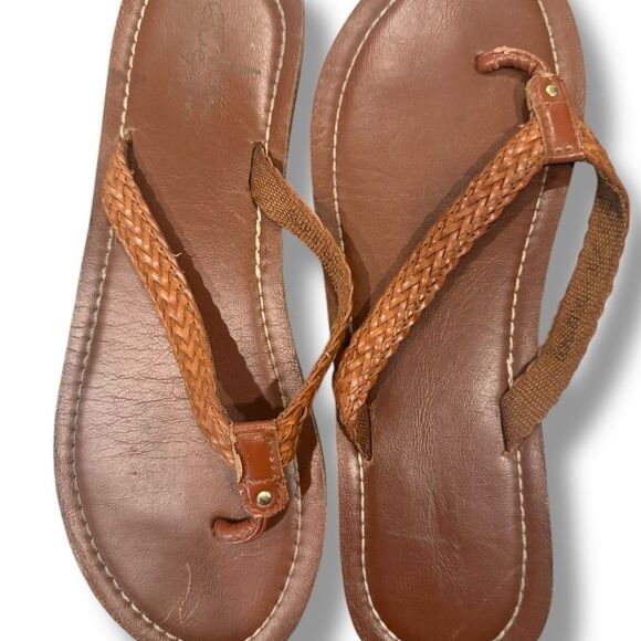 Women's Brown Leather Sandals - Picture 2 of 2
